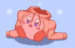  2018 ambiguous_gender blue_background blue_eyes blush happy kirby kirby_(series) meme nintendo simple_background snugglyfriend solo twitter_hoodie video_games waddling_head 