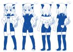  animal_ear_fluff animal_ears arms_at_sides ass bangs bare_thighs black_legwear blue blush bodysuit bow cat_ears cat_tail character_sheet commentary_request covered_navel full_body hair_bow hair_ornament hairclip hands_on_hips medium_hair monochrome muku_(muku-coffee) multiple_tails multiple_views nekomata original pelvic_curtain sheeney_(muku) skin_tight standing strapless tail tail_cutout thighhighs turnaround two_tails variations white_hair 