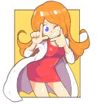  blue_eyes coat dress mona_(warioware) nintendo orange_hair smile tagme warioware 