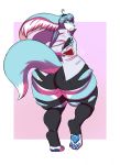  anthro big_butt butt butt_growth canine clothed clothing crossdressing fox girly huge_butt hybrid lagomorph lavenderpandy looking_back male mammal rabbit slightly_chubby standing thick_thighs torn_clothing 