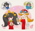  ashley_(warioware) blue_eyes boots coat dress helmett mona_(warioware) nintendo orange_hair tagme wario warioware young_cricket 