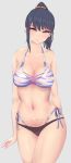  bare_shoulders bikini black_bikini black_hair breasts collarbone commentary_request curvy earrings jewelry large_breasts long_hair looking_at_viewer navel_piercing nikuku_(kazedesune) parted_lips piercing pubic_tattoo solo ssss.gridman swimsuit takarada_rikka tattoo thick_thighs thighs wide_hips 