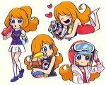  blue_eyes boots coat dress helmett mona_(warioware) nintendo orange_hair shoes tagme wario warioware 