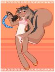  anal_beads anthro blush bra brown_eyes clothed clothing crossdressing dildo erection foreskin girly haganedon male mammal navel panties rodent sex_toy simple_background solo squirrel underwear 