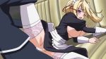  animated animated_gif apron blonde_hair blue_eyes blush bounce bouncing_breasts breasts censored maid maid_apron maid_headdress nipples princess_lover rough_sex screencap sex short_hair silvia_van_hossen spooning thighhighs vaginal wince wink 