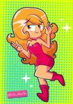  boots dress mona_(warioware) nintendo orange_hair sparkless tagme warioware 