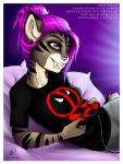  absurd_res bedroom clothing felid female hi_res machairodontine mammal shirt solapi_(artist) solo t-shirt video_games 