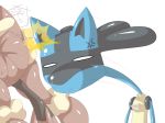  2015 ambiguous_gender dlrowdog lopunny lucario nintendo pok&eacute;mon pok&eacute;mon_(species) simple_background stretchy sweat video_games white_background 