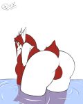  2018 alpha_channel anthro anthrofied areola big_breasts big_butt big_pussy breasts butt digital_media_(artwork) fan_character female hair hi_res huge_breasts latias legendary_pok&eacute;mon lewdtias looking_at_viewer looking_back nintendo nipples nude open_mouth plump_labia pok&eacute;mon pok&eacute;mon_(species) pok&eacute;morph presenting presenting_hindquarters presenting_pussy pussy quin-nsfw red_hair simple_background smile solo standing thick_thighs transparent_background video_games voluptuous water wide_hips yellow_eyes 