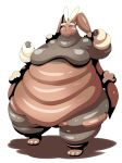  2017 belly big_belly biped dlrowdog female mega_evolution mega_lopunny morbidly_obese nintendo obese obese_female open_mouth overweight overweight_female pink_eyes pok&eacute;mon pok&eacute;mon_(species) simple_background solo standing video_games white_background 