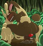  ambiguous_gender big_butt big_nose black_sclera blush breasts bush butt butt_grab diglett disembodied_tail female forest insertion lagomorph looking_back lopunny mammal mrturquoise nintendo outside penetration pink_eyes pok&#233;mon pokemon rabbit tree video_games 