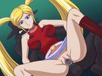  1boy 1girl blonde_hair blue_eyes breast_grab breasts censored clothed_female_nude_male erect_nipples gamia_q grabbing long_hair mazinger_(series) mazinger_z nipples pussy q_gamia sex tsunamagurou twintails upright_straddle vaginal very_long_hair 