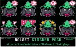  &lt;3 anthro black_fur blep blush caprine clothing deltarune doctormiawoo english_text fur goat mammal open_mouth ralsei solo star sticker telegram text tongue tongue_out vector video_games 