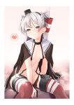  absurdres amatsukaze_(kantai_collection) arm_support between_legs black_choker black_hairband black_panties blush breasts brown_dress choker closed_mouth collarbone commentary_request cum cum_on_body cum_on_upper_body dress fingernails hair_tubes hairband hand_between_legs head_tilt heart highres kantai_collection long_hair long_sleeves open_clothes open_dress panties red_legwear sailor_collar sailor_dress short_dress side-tie_panties silver_hair sitting small_breasts smokestack solo spoken_heart sweat thighhighs two_side_up underwear untied untied_panties very_long_hair white_sailor_collar windsock zetsuriinu_(kairyougata) 