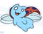  :3 ambiguous_gender arthropod blue_skin bravest_warriors cat catbug feline flying hybrid insect insect_wings mammal no_sclera pokehidden simple_background smile solo tongue white_background wings 