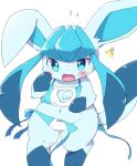  1girl bikini blue_eyes creatures_(company) game_freak gen_4_pokemon glaceon kemoribon nintendo open_mouth pokemon solo swimsuit 