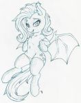  2018 bat_pony clothing cutie_mark dfectivedvice equine female feral flutterbat_(mlp) fluttershy_(mlp) friendship_is_magic fur gear legwear mammal membranous_wings my_little_pony sketch solo thigh_highs wings 