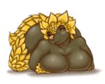  anthro bent_over big_breasts big_butt blackbetty breasts butt female hi_res kneeling looking_at_viewer mammal nude pangolin scales simple_background smile solo 