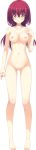  absurdres ass_visible_through_thighs bangs barefoot blush breasts brown_eyes collarbone crossed_bangs deatte_5-fun_wa_ore_no_mono! forearms_at_chest full_body highres ikegami_akane kurebayashi_kanon large_breasts long_hair long_image looking_at_viewer navel nipples no_pussy nude official_art red_hair solo standing tall_image transparent_background 