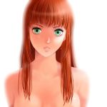  bare_shoulders breasts green_eyes long_hair looking_at_viewer maronee_san nude original red_hair solo 