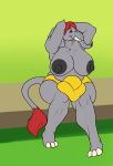  anthro big_bulge breasts bulge dickgirl elephant hyper intersex mammal muscular muscular_dickgirl muscular_intersex overweight solo 