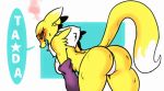  2d_animation animated badassbaal blush butt digimon digimon_(species) female invalid_tag looking_at_viewer looking_back open_mouth presenting presenting_hindquarters renamon smile solo 