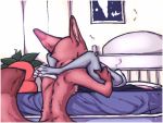  anthro bed canine comic disney female fox fur judy_hopps lagomorph luraiokun male mammal nick_wilde nude zootopia 