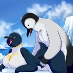  2018 all_fours ambiguous_penetration anthro anthro_on_anthro anthrofied avian beak bedroom_eyes big_breasts big_butt bird breasts brown_eyes butt digital_media_(artwork) doggystyle duo emperor_penguin eyelashes eyes_closed featureless_breasts female from_behind_position gloria_(happy_feet) half-closed_eyes happy happy_feet hi_res huge_breasts lonbluewolf male male/female mumble non-mammal_breasts open_mouth penetration penguin seductive sex smile thick_thighs voluptuous wide_hips 