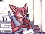  anthro bed breasts canine comic disney female fox fur judy_hopps lagomorph luraiokun male mammal nick_wilde nude pussy_juice tongue zootopia 