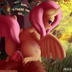  2018 anus butt cutie_mark dialogue digital_media_(artwork) dock duo english_text equine faceless_male female feral fluttershy_(mlp) friendship_is_magic fur grass hi_res looking_pleasured male male/female male_penetrating mammal mricantdraw my_little_pony outside pegasus penetration penis pussy sex solo_focus text url vaginal vaginal_penetration vein wings 