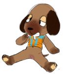  animal_crossing bea canine clothed clothing dog drooling mammal nintendo nozoku partially_clothed pussy saliva spread_legs spreading video_games 