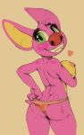  &lt;3 2018 4_fingers bat big_breasts big_eyes breasts butt clothed clothing cruelpastry fangs female green_eyes grin hi_res laylee looking_at_viewer looking_back mammal nipples playtonic_games purple_skin rear_view simple_background smile solo topless yooka-laylee 