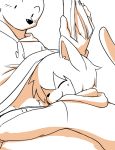  2016 anthro book canine cat cub dog duo eyes_closed feline hug male mammal manmosu_marimo monochrome shota_feline_(marimo) simple_background smile white_background white_canine_(marimo) young 
