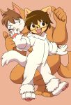  2016 blush canine cat costume cub cute_fangs dog duo eyewear feline glasses male mammal manmosu_marimo open_mouth shota_feline_(marimo) smile wave white_canine_(marimo) young 