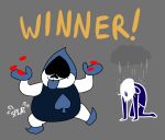  animated deltarune fatz_geronimo lancer_(deltarune) male monster not_furry raining rouxls_kaard 