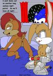  archie_comics bunnie_rabbot kthanid sally_acorn sonic_team sonic_the_hedgehog 
