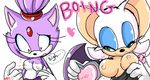 bat battle_of_the_breasts big_breasts blaze_the_cat boing breast_envy breasts cat english_text feline female hair mammal nipples plain_background purple_hair rouge_the_bat sega sonic_(series) sonic_team teal_eyes text undressing unknown_artist white_background wings winonaheart yellow_eyes 