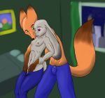  clothing disney fur grey_fur intimate judy_hopps kissing nick_wilde orange_fur remwithpen sketch undressing zootopia 