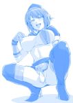  after_sex anus ass blue boots breasts condom cosplay florence_nightingale_(fate/grand_order) florence_nightingale_(fate/grand_order)_(cosplay) from_below gloves haruhisky hat high_heel_boots high_heels highres looking_at_viewer looking_down monochrome nipples no_panties open_mouth sideboob smile squatting suzumiya_haruhi suzumiya_haruhi_no_yuuutsu thigh_boots thighhighs tongue tongue_out trick_or_treatment undressing used_condom 