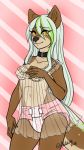  anthro biped black_nose breasts diaper eyebrows eyelashes female hair long_hair mammal mustelid netto_(uk-brony) otter simple_background sriiracha standing 