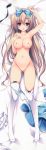  breast_hold dakimakura matsurija naked nanaroba_hana nipples pantsu panty_pull shimapan string_panties takanashi_maon thighhighs 