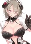  :q black_bra black_gloves blush bow bra breasts corset cum cum_on_body cum_on_breasts cum_on_clothes cum_on_horns cum_on_stomach cum_on_upper_body detached_collar eyes_visible_through_hair facial flower gloves grey_hair hair_over_one_eye highres hirakuneko honkai_impact horns large_breasts looking_at_viewer maid maid_headdress puffy_short_sleeves puffy_sleeves red_eyes red_flower red_rose rita_rossweisse rose seductive_smile short_hair short_sleeves shrug_(clothing) simple_background smile solo tongue tongue_out underwear white_background white_bow 