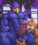  anthro avian bird canine city cock_vore erection falco_lombardi fox fox_mccloud group licking macro male male/male mammal night nintendo oral penis penis_lick sex soliscanis star_fox tongue tongue_out video_games vore wolf wolf_o&#039;donnell 