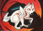  2018 amaterasu black_nose canine capcom deity digital_media_(artwork) feral fur mammal orange_eyes solo video_games white_fur wolf wolf250 yellow_sclera ōkami 