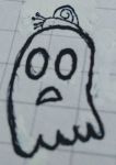  frown gastropod ghost ink musical_chord napstablook not_furry photo snail solo spirit traditonal_media undead undertale video_games 