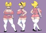  1girl blonde_hair blue_eyes breasts cleavage collar horns huge_breasts mandy shoes skirt stockings the_grim_adventures_of_billy_&amp;_mandy thicc 