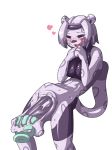  &lt;3 2014 blush cute_fangs disembodied_hand dlrowdog feline female mammal open_mouth purple_eyes simple_background squishy white_background 