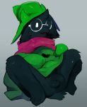  anthro balls bottomless caprine clothed clothing clothing_lift deltarune dress dress_lift eyewear flaccid glasses goat liteu male mammal penis ralsei solo 