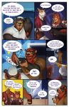  2018 absurd_res anthro bear beard beverage big_breasts blush breasts canine captain_nikko cat clothed clothing comic dialogue digital_media_(artwork) doberman dog duo english_text eyewear facial_hair father father_and_son feline footwear fur hair hi_res male mammal mephitid open_mouth parent shoes skunk slightly_chubby smile son speech_bubble sunglasses teeth text 