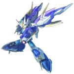  android arm_cannon commentary commentary_request energy_gun green_eyes helmet hi-go! leg_up mechanical_wings robot_joints rockman rockman_x simple_background solo weapon white_background wings x_(rockman) 